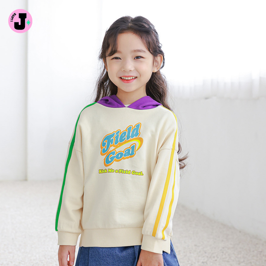 I LOVE J Kids “KICK ME A FIELD GOAL” Printed Unisex Soft Cotton Hoodie Jacket | Ages 3-7