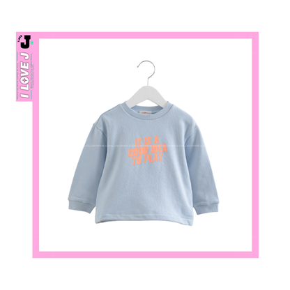 I LOVE J Kids “GOOD IDEA” Printed Sky Blue Cotton Unisex Pullover Sweatshirt | Ages 3-8