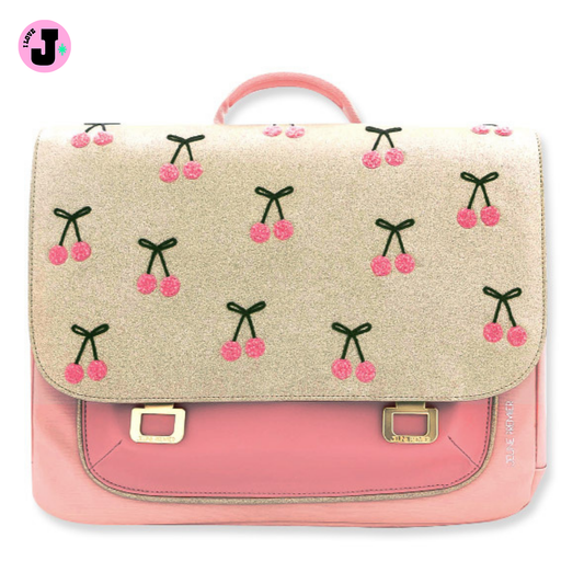 I LOVE J Kids Cherry Pom-Pom School Backpack JEUNE PREMIER Collab Lightweight Durable