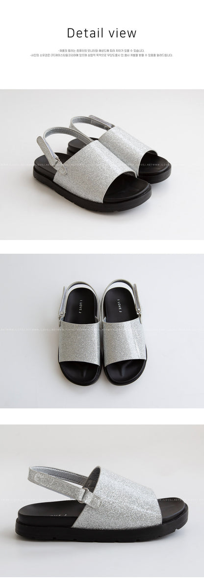 ILOVEJ Kids Shimmer Velcro Sandals Adjustable Strap Lightweight Non-Slip Summer Beach Shoes for Kids | Ages 5–12