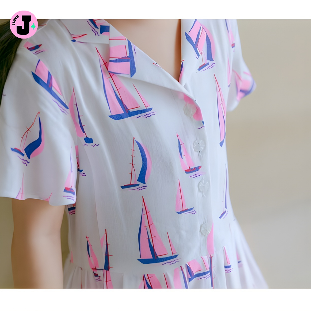 I LOVE J Kids Cute Button-Up Yacht Dress | Ages 3-4