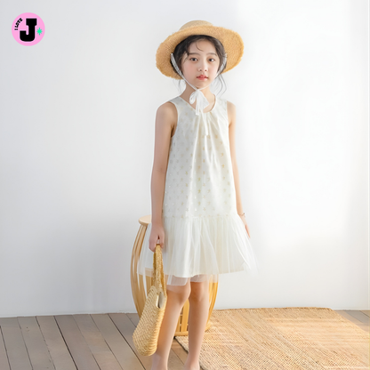I LOVE J Kids Metal Star Lace Dress | Ages 4–5