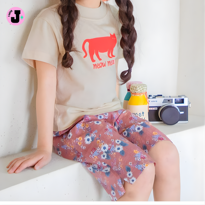 I LOVE J Kids Lightweight Summer Floral Capri Pants | Ages 7-11