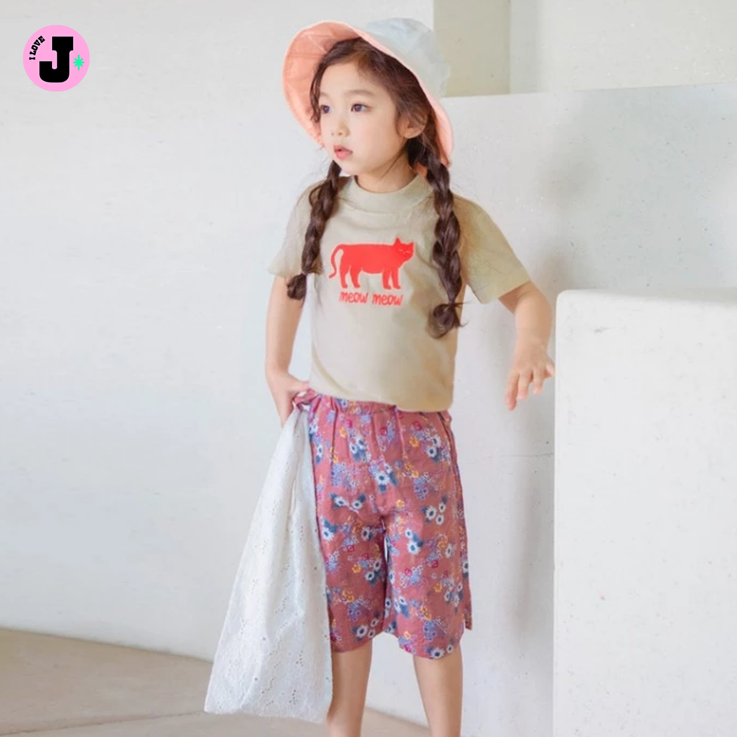 I LOVE J Kids Lightweight Summer Floral Capri Pants | Ages 7-11