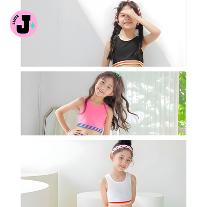 I LOVE J Kids RAMI Cotton Daily Sports Tank Top Baby Bra | Ages 4–13