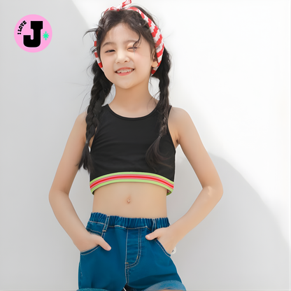 I LOVE J Kids RAMI Cotton Daily Sports Tank Top Baby Bra | Ages 4–13