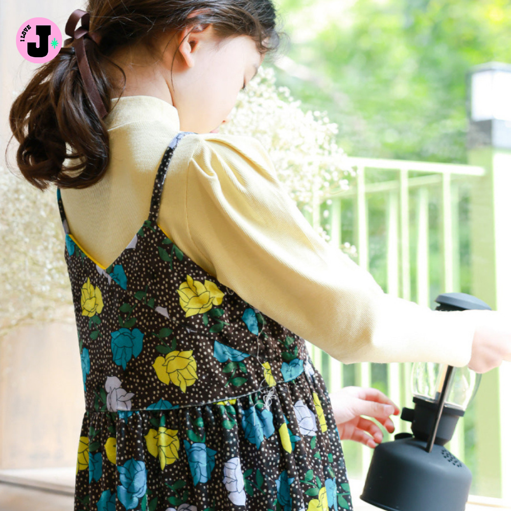 I LOVE J Kids Velvet Rose Layered Dress with Puff Sleeve Tee | Ages 3-13