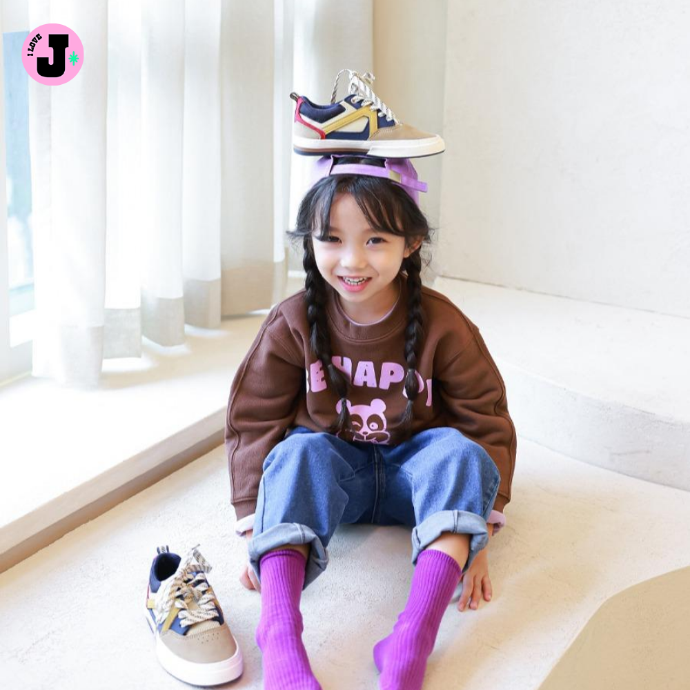 I LOVE J Kids "BE HAPPY" Cotton Unisex Pullover Sweatshirt  | Ages 3-7