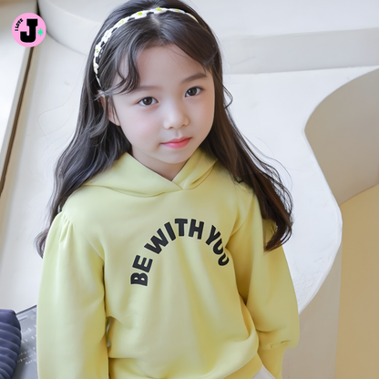 I LOVE J Kids “BE WITH YOU” Printed Warm Unisex Hoodie Jacket | Ages 3-13