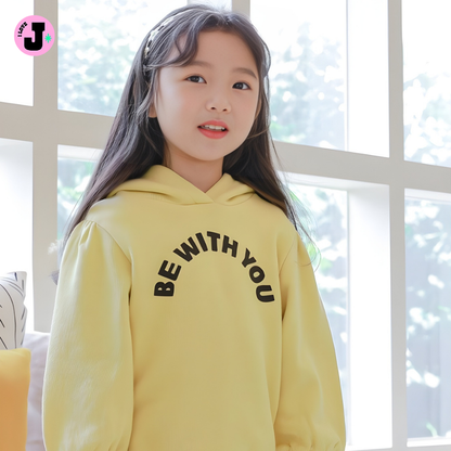 I LOVE J Kids “BE WITH YOU” Printed Warm Unisex Hoodie Jacket | Ages 3-13