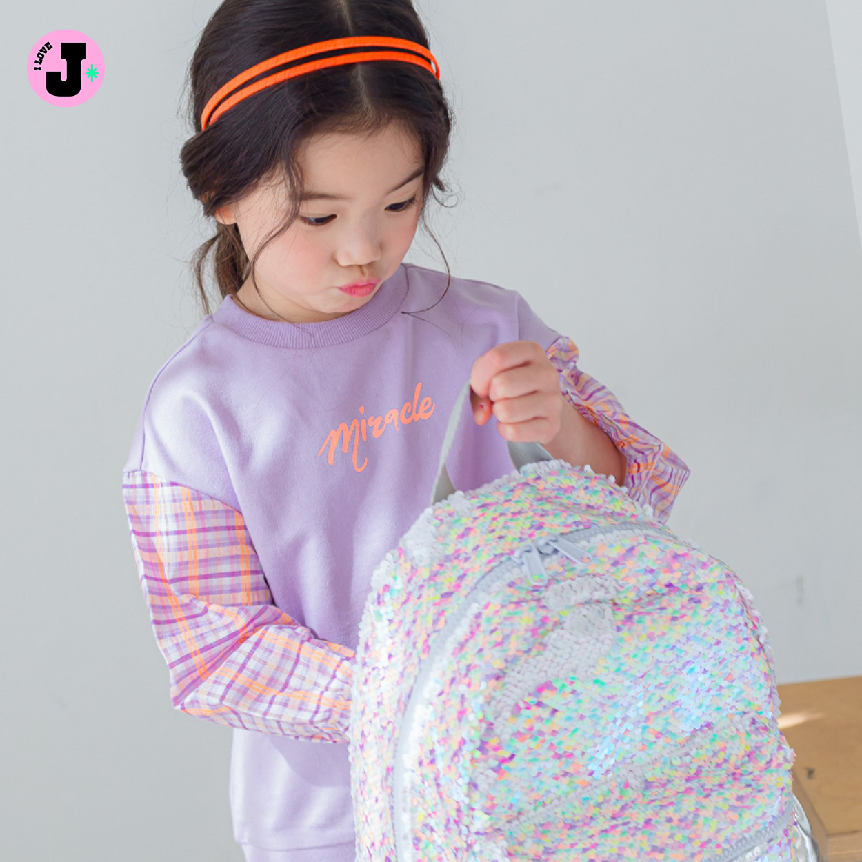I LOVE J Kids CHARM Fun Sparkly Sequin Backpack