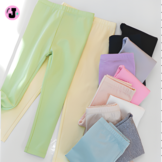 I LOVE J Kids Everyday Basic Cotton Leggings | Ages 3-11