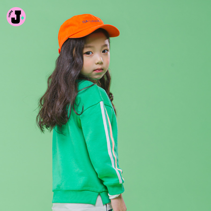 I LOVE J Kids “KEEP GOING” Printed Unisex Green Cotton Pullover Sweatshirt | Ages 3-7