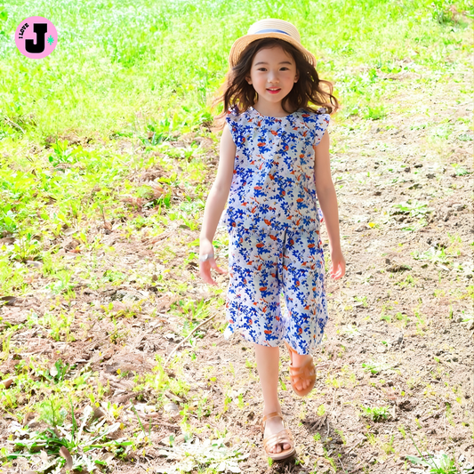 I LOVE J Kids NELLY Floral Frill Top and Bottom Outfit | Ages 3-7