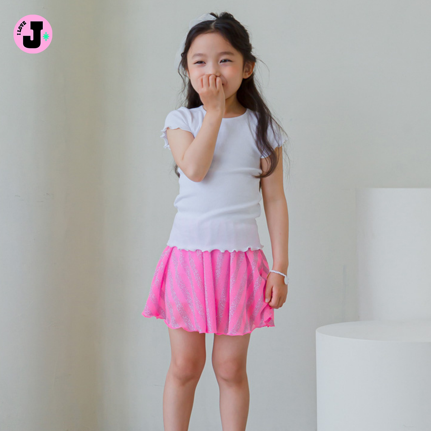 I LOVE J Kids Lightweight Striped Skirt with Inner Pants | Ages 3-8