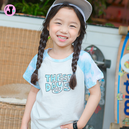 I LOVE J Kids “THESE DAYS” Printed Raglan Short-Sleeve Cotton Unisex T-Shirt | Ages 3-7