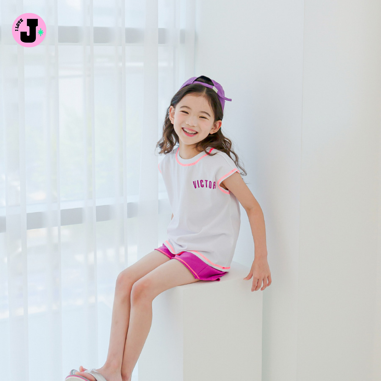 I LOVE J Kids “VICTOR” Printed Unisex White Sleeveless Shirt  | Ages 3-5