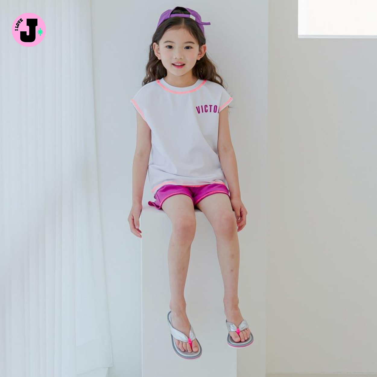 I LOVE J Kids “VICTOR” Printed Unisex White Sleeveless Shirt  | Ages 3-5