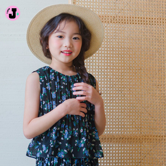 I LOVE J Kids KOI Sleeveless Floral Chiffon Top | Ages 3-8
