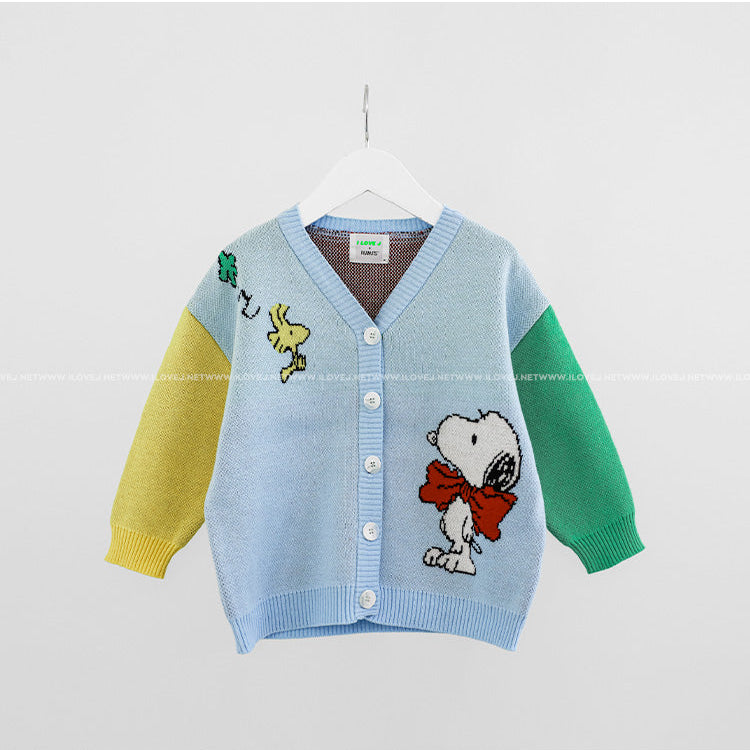 [PRE-ORDER] Kids Unisex Snoopy Ribbon Knit Cardigan