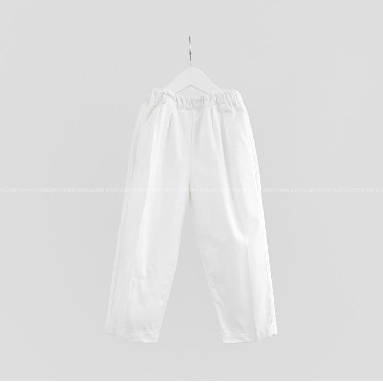 [PRE-ORDER] Lightweight Unisex Spring Tapered Cotton Trousers – Kids Pleated Baggy Pants