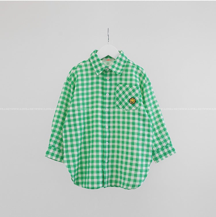 [PRE-ORDER] Kids Smile Check Unisex Oversized Long Sleeve Shirt