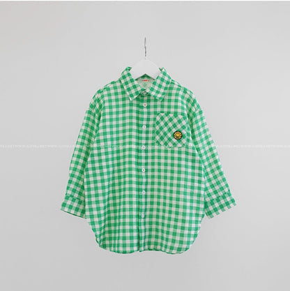 [PRE-ORDER] Kids Smile Check Unisex Oversized Long Sleeve Shirt