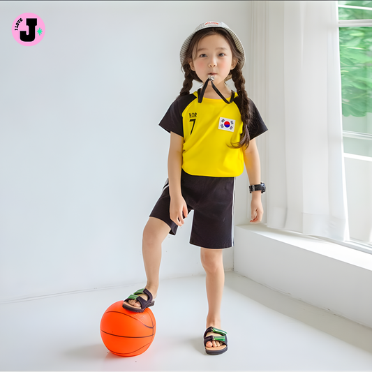 I LOVE J Kids Comfortable Sports Top and Bottom Set | Ages 4–11