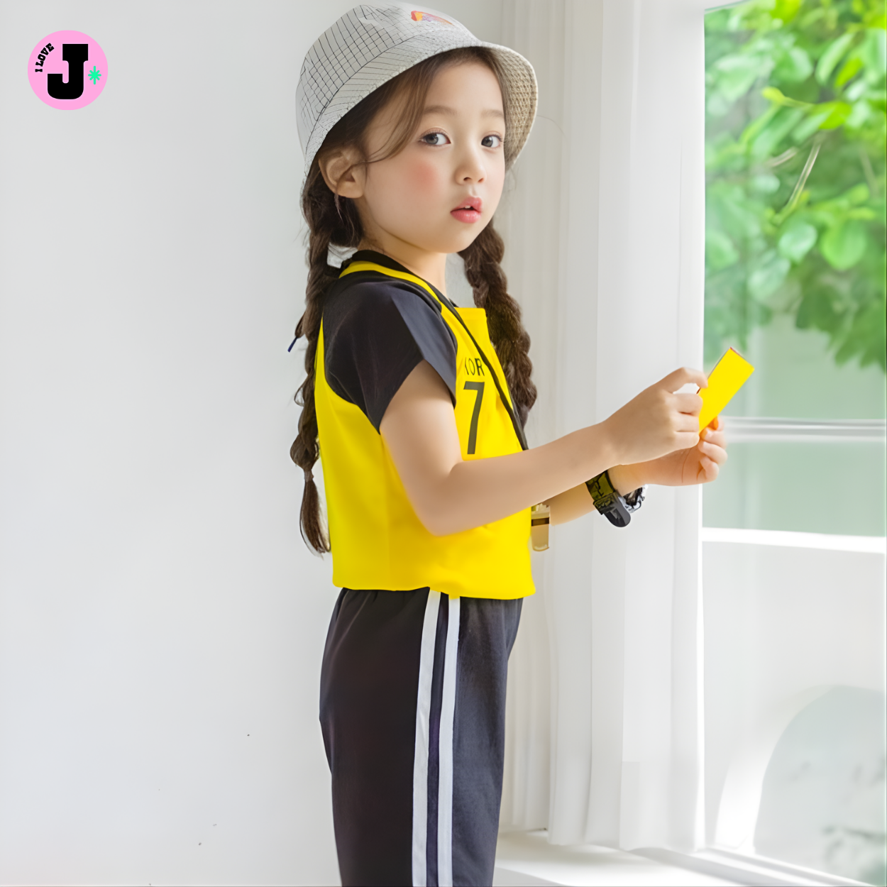 I LOVE J Kids Comfortable Sports Top and Bottom Set | Ages 4–11