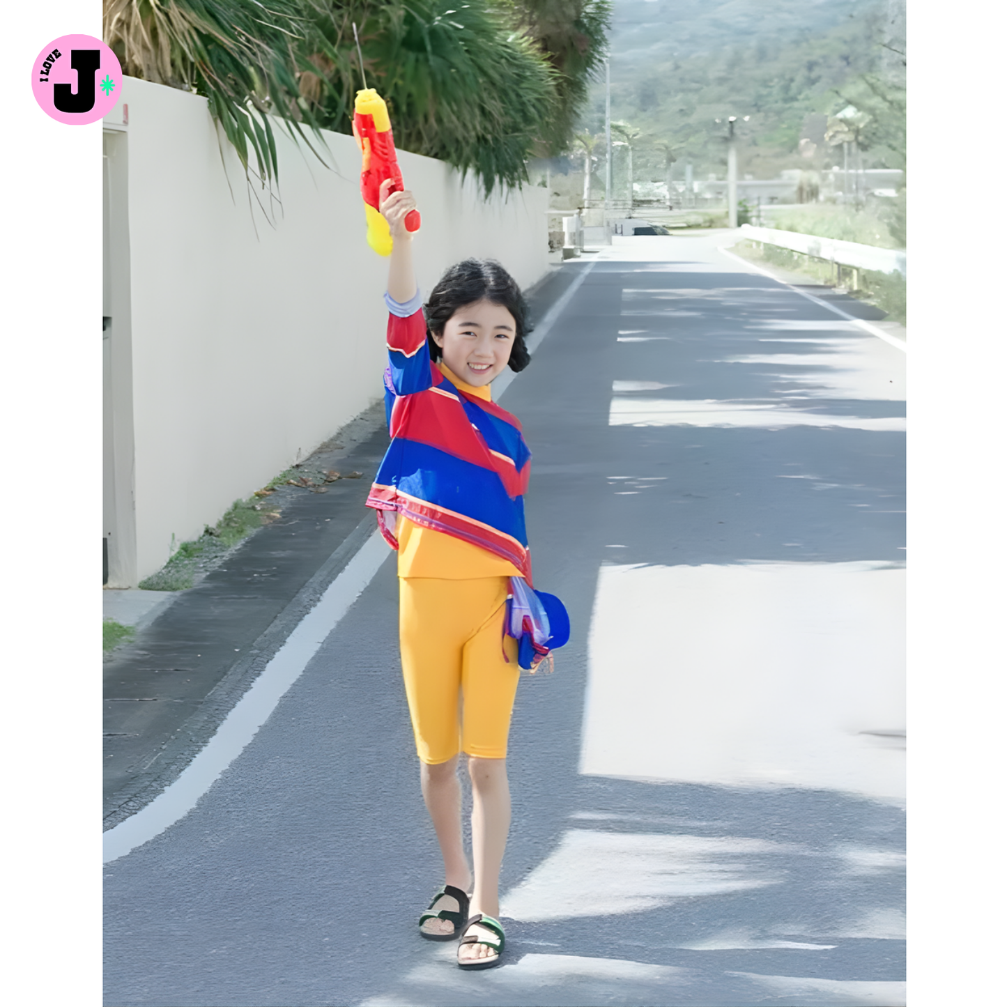 I LOVE J Kids Rainbow UV Protection Rash Guard Swimwear Set | Ages 6–11