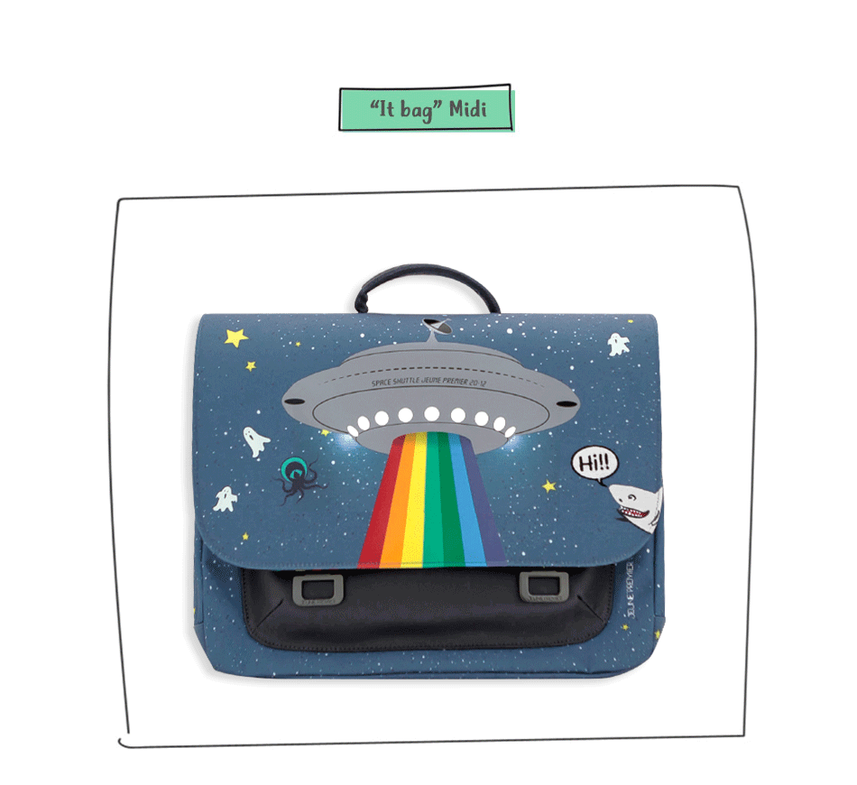 ILOVEJ Boys Space Rainbow LED School Backpack JEUNE PREMIER Collaboration Premium Durable Lightweight School Bag with LED Lights | Kids Backpack