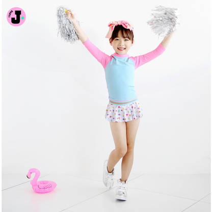 I LOVE J Kids Ice Cream Longsleeve Rash Guard Swimwear Set | Ages 3–10