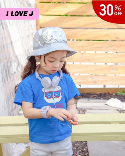 LELLO Silver Nylon Reversible Korean Style Hat