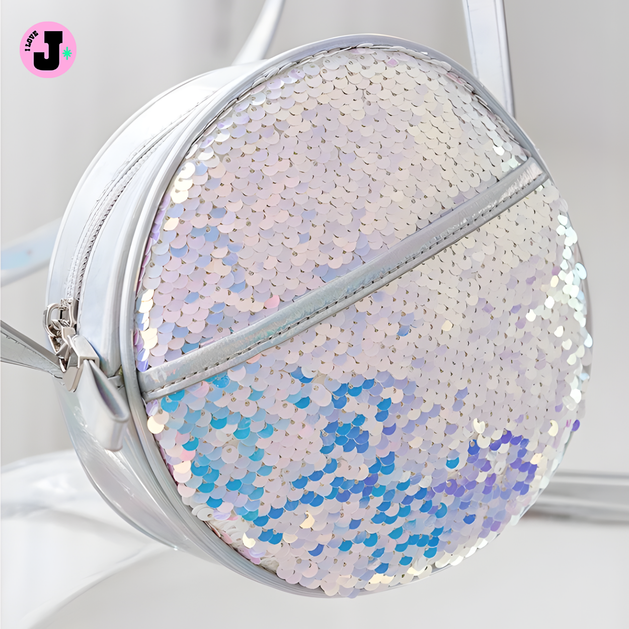 I LOVE J Kids POPPI Sequin Round Crossbody Bag