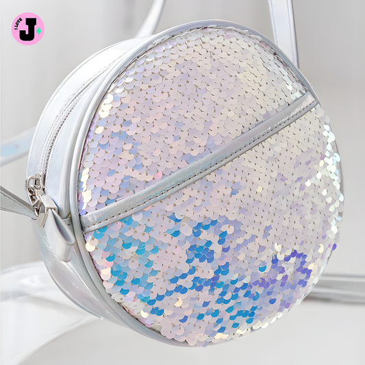 I LOVE J Kids POPPI Sequin Round Crossbody Bag