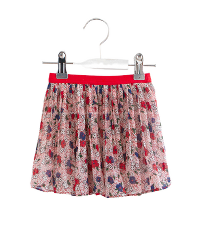 PEACH Poly-Chiffon Floral Skirt With Inner