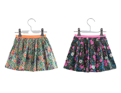 LIRA Cotton Floral Pleated Mini Skirt