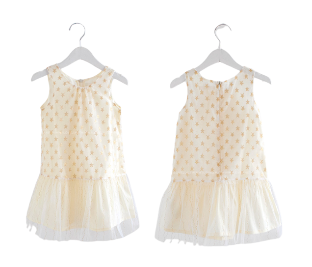 BOMI Nylon Poly-Cotton Metal Star Lace Dress