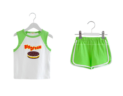 COOKIE Cotton Sleveeless Top & Bottom Unisex Set