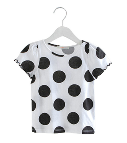 MIYO White & Black Polka Dot Short Sleeve Top