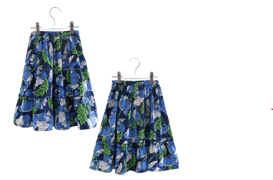 MELODY Cotton Frilled Long Floral Skirt