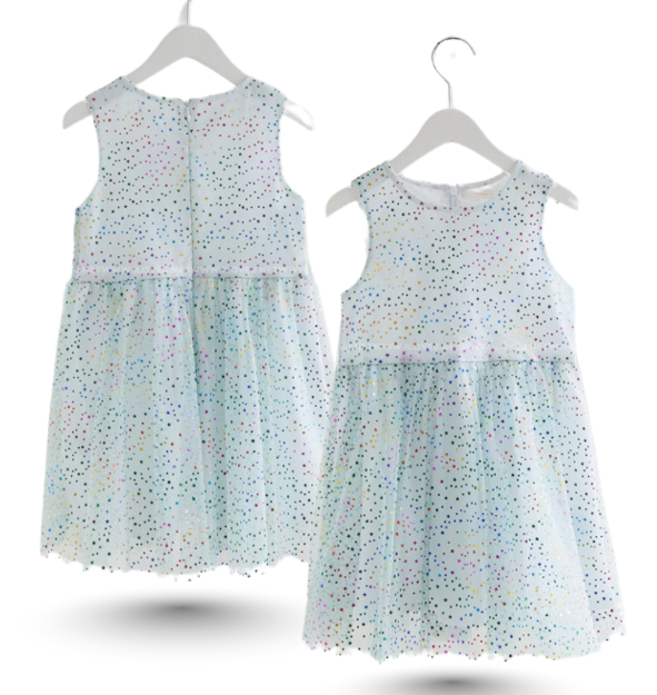 AVANI Nylon Rainbow Star Lace Sleeveless Dress