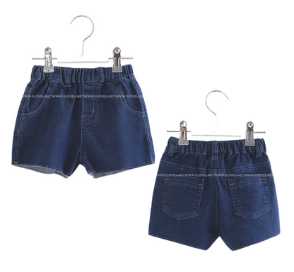 ORANI 3/4 Denim Neon Stitch Unisex Shorts