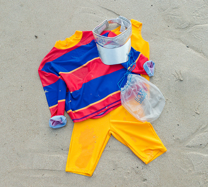 LOVU Polyester Rainbow Unisex Rash Guard Set