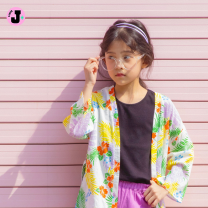 I LOVE J Kids AROHA Cotton Tropical Summer Unisex Robe | Ages 3-7