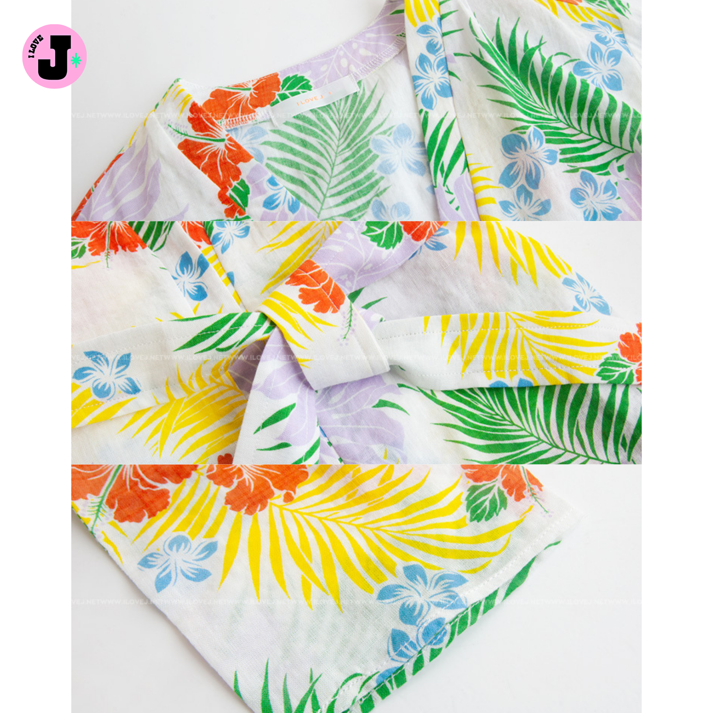 I LOVE J Kids AROHA Cotton Tropical Summer Unisex Robe | Ages 3-7